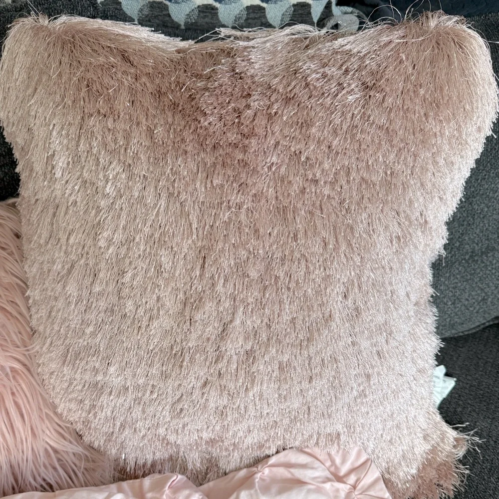 6 piece BUNDLE-Pink Textured Throw Pillow Set
